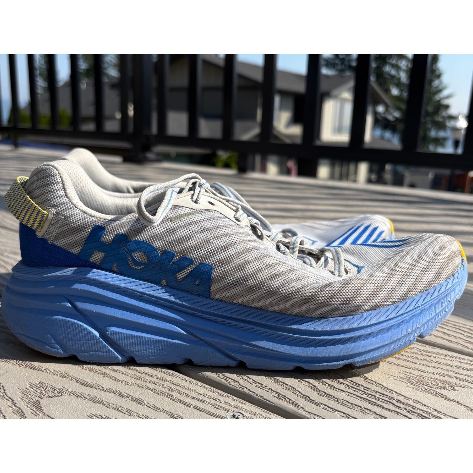Hoka One One Rincon Running Shoes men's US 9.5 Athletic Sneakers Blue/Gray