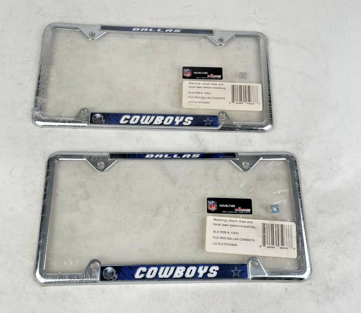 2 NFL Dallas Cowboys Car Truck SUV Metal License Plate Frame Cover all50 Legal