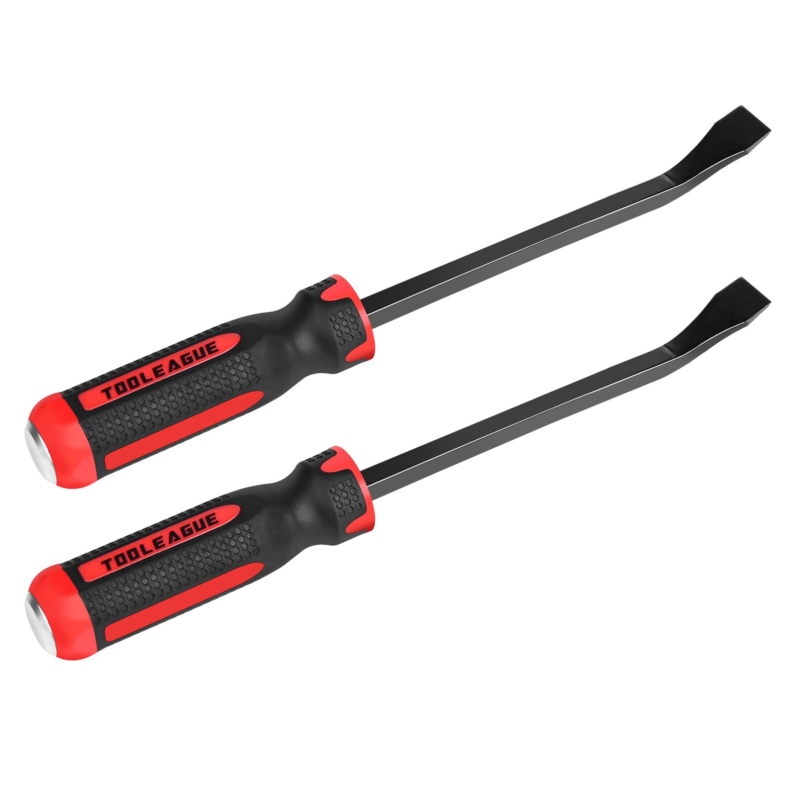 TOOLEAGUE Utility 2Pcs Pry Bar Set,8-Inch Mechanic Hand 8", Black and Red