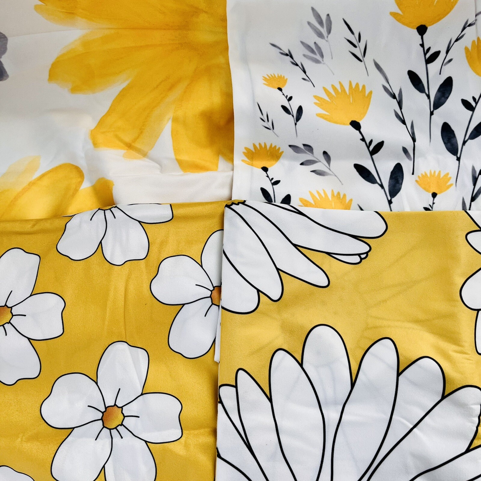 Throw Pillow Covers Floral 18 in Yellow White Flower 4 Different Styles Artstudy