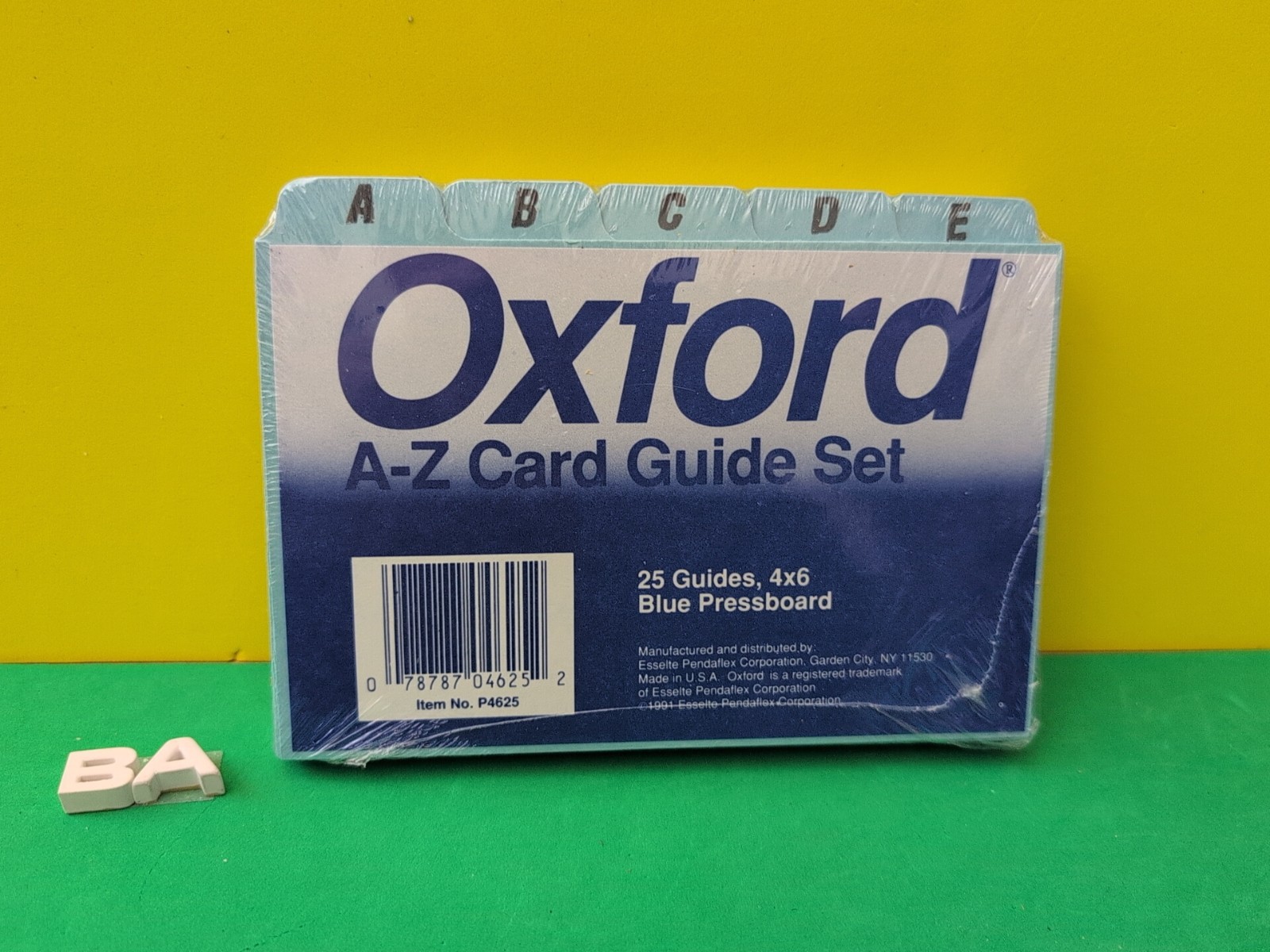Oxford P4625 A–Z Index Card Guide Set 4x6" Blue Pressboard Made in USA Sealed