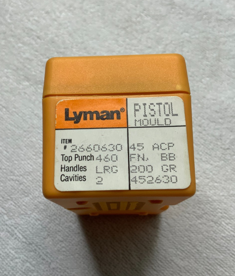 Lyman 2 Cav Pistol Mould #452630 45 ACP 200 Gr. FN,BB  NEW! # 2660630