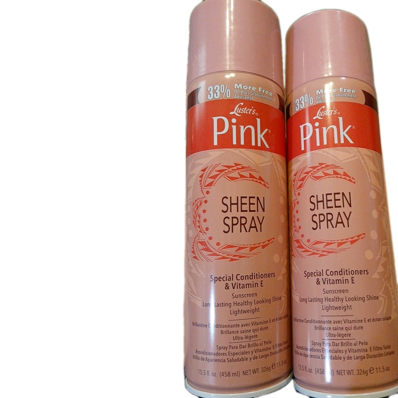 2 Lusters Pink Sheen Spray 15.5 oz Can with Vitamin E
