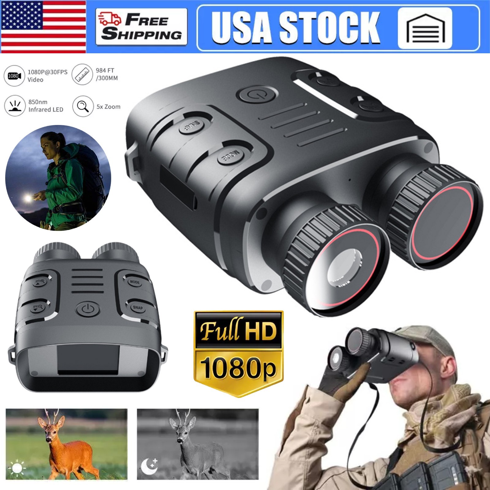 Night Vision Goggles Infrared Digital Binoculars For Total Darkness Surveillance
