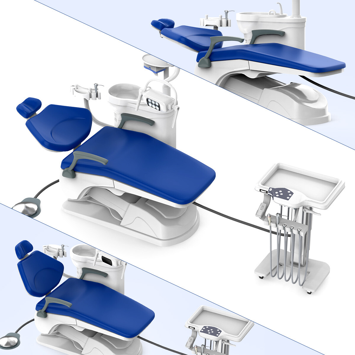 Dental Unit Chair PU Leather Computer Controlled/Delivery Unit &4H Compressor