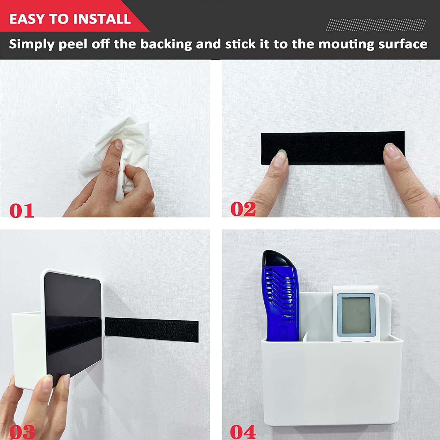 16Ft Self Adhesive Tape Hook and Loop Fastener Extra Sticky Back USA 1/2/3 PCS