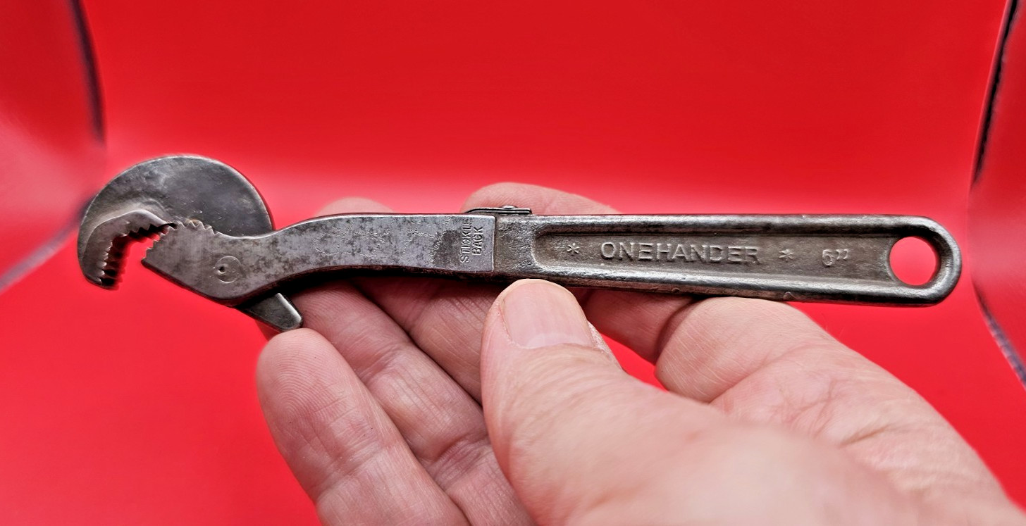 VINTAGE ONEHANDER 6" QUICK ADJUST PIPE WRENCH, GERMANY CHROMAVAN