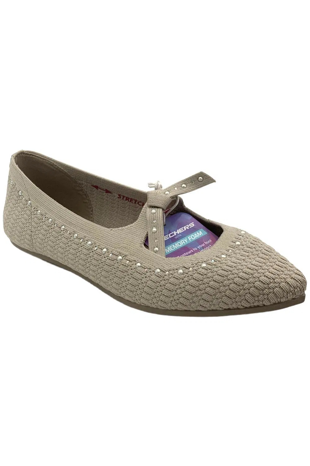 Skechers Women's Cleo Point Recycled Vegan Mary Janes Luxurious Taupe