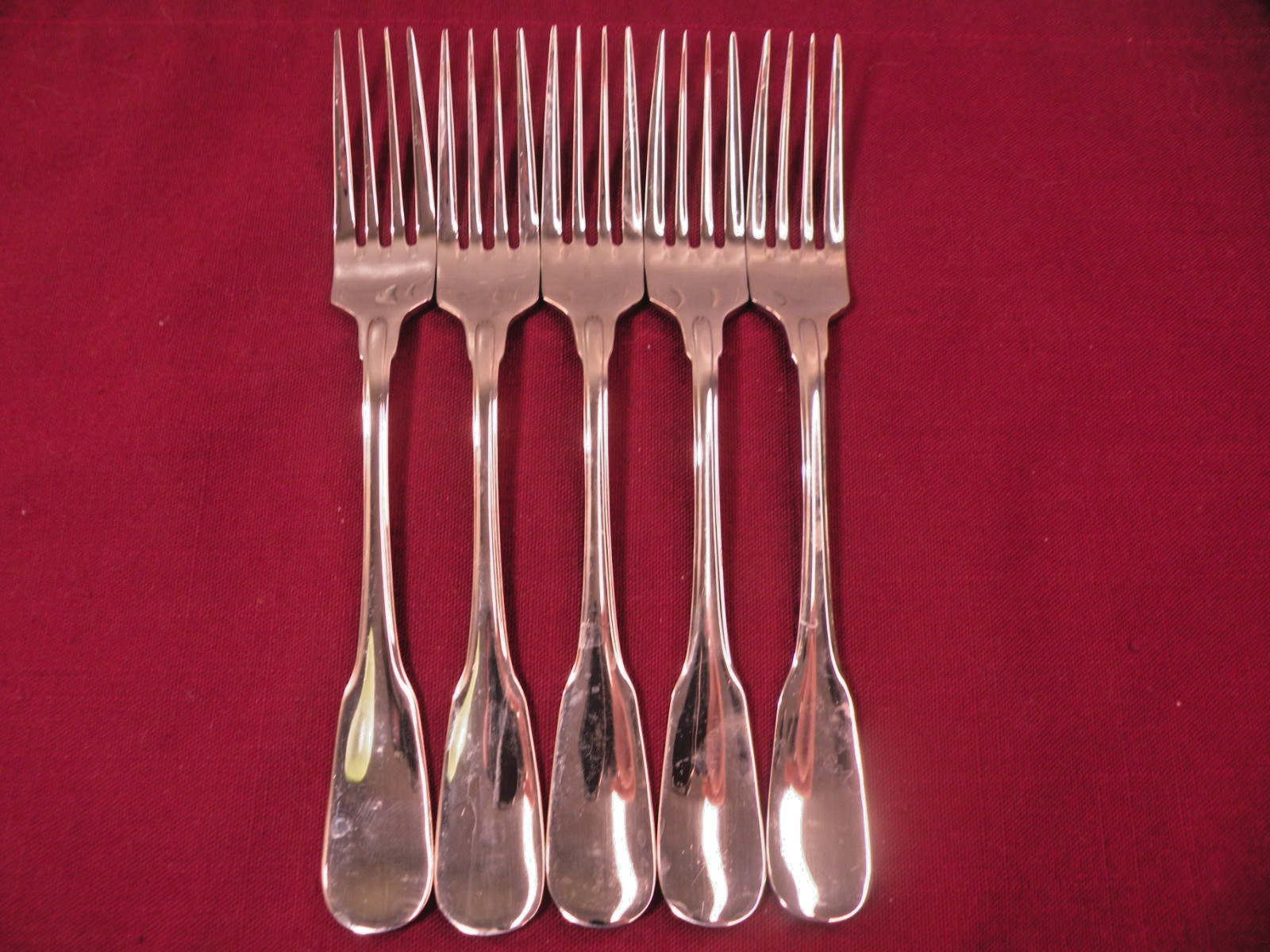 5 Dinner Forks Lyon International Stainless Branford 18/8 Stainless  7 5/8"
