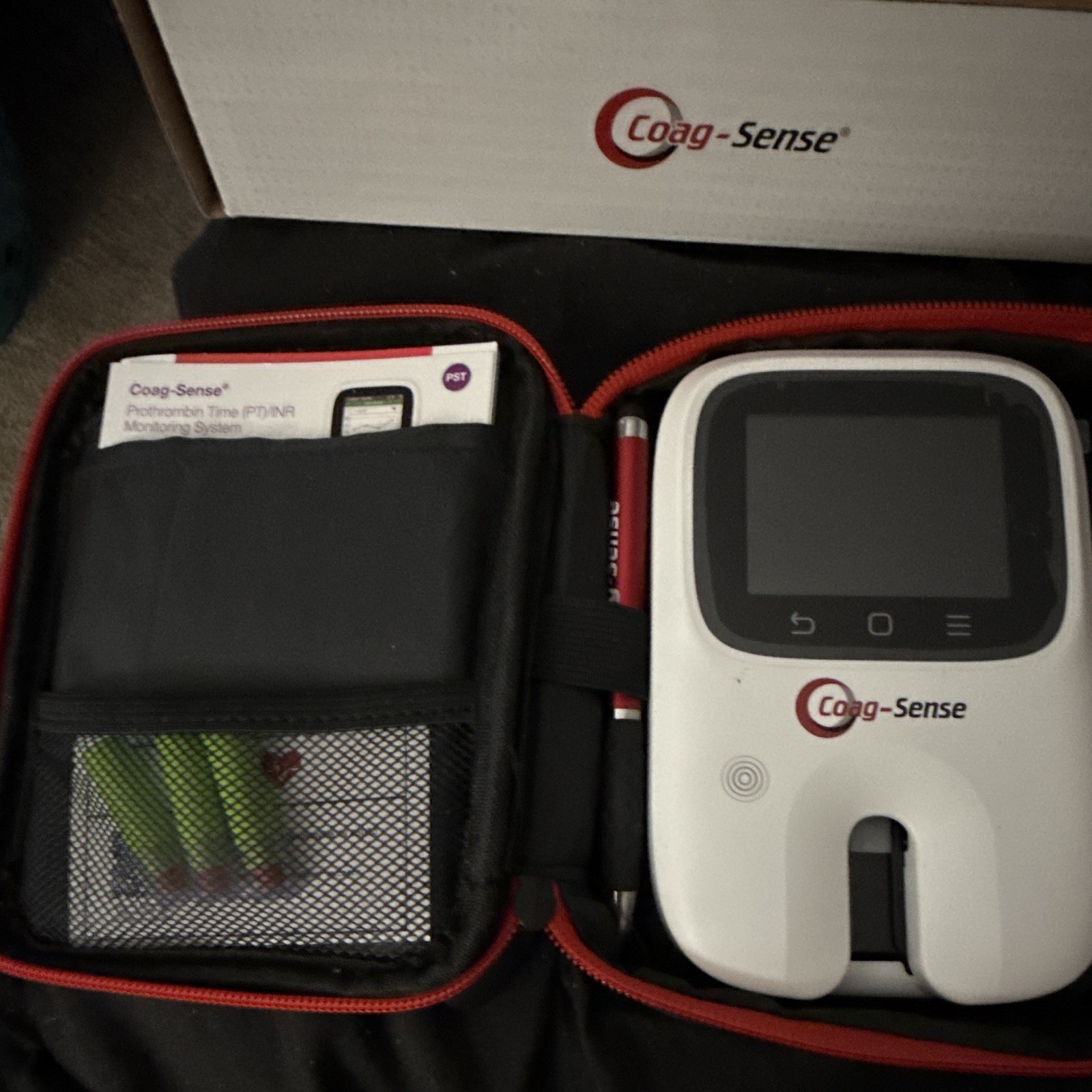 Coag-Sense PT/INR Blood Monitoring System Digital Electronic Monitor w/ Case