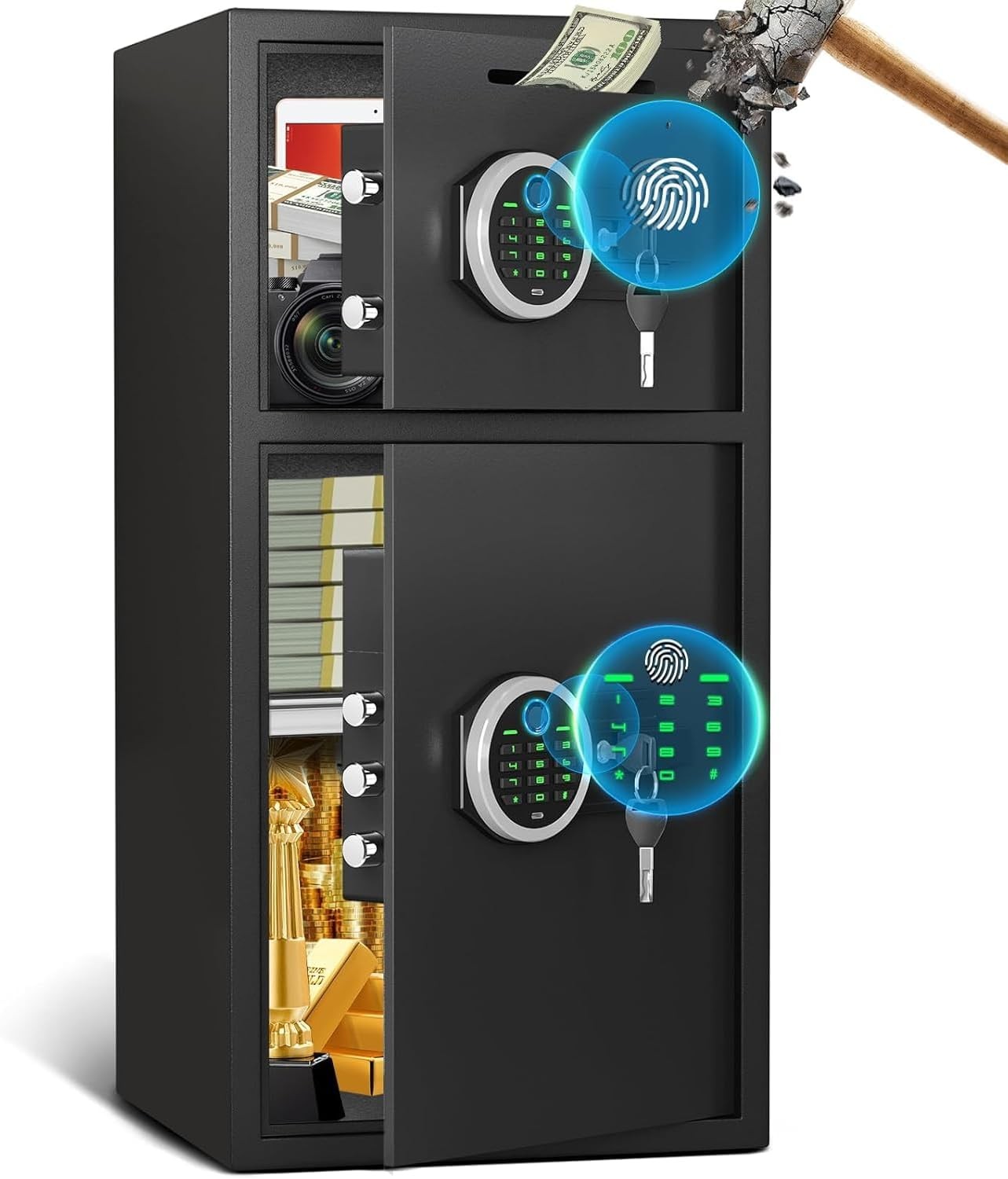 SAFE,6.5 Cu ft Large Safe Box Fingerprint Security Safe with Drop Slot for Value