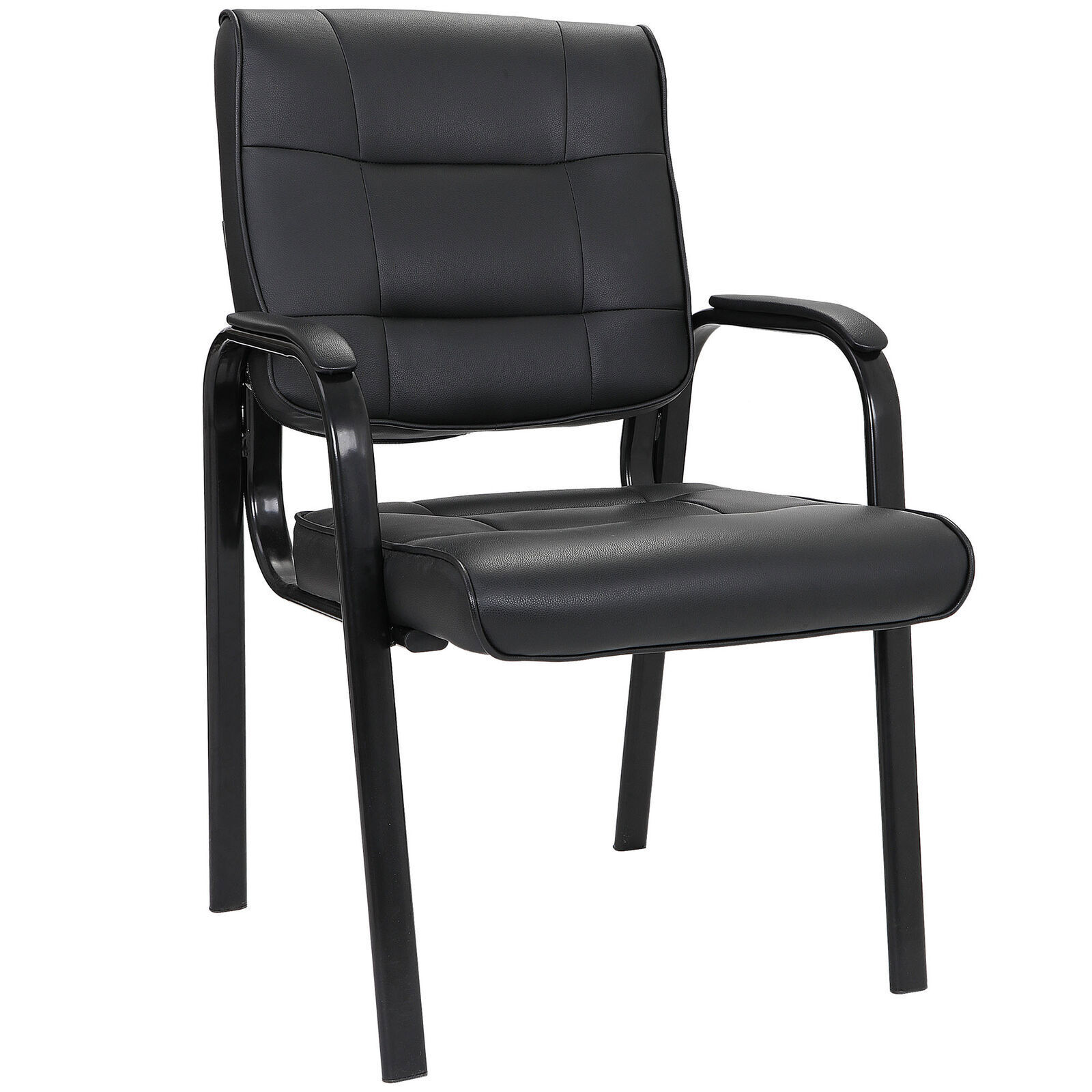 4PCS Leather Guest Chair Reception Waiting Room Office Desk Side Chairs Classic