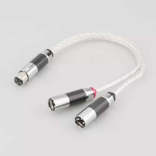 HIFI 3pin XLR FEMALE to Dual 2 MALE Connectors Y SPLITTER Audio Cable Adaptor