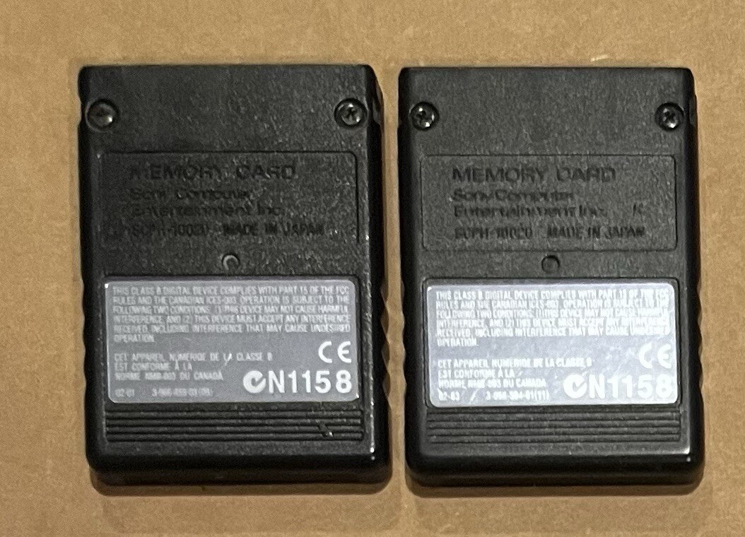 Two Sony PlayStation 2 PS2 Black MagicGate Memory Cards Tested Working