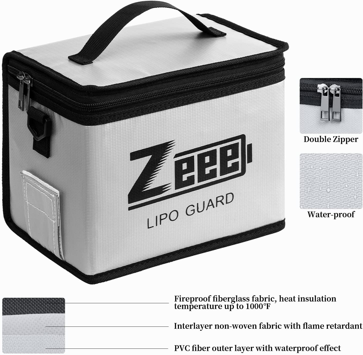 Fireproof Explosionproof Large Capacity Battery Storage Guard Pouch for Lipo Cha