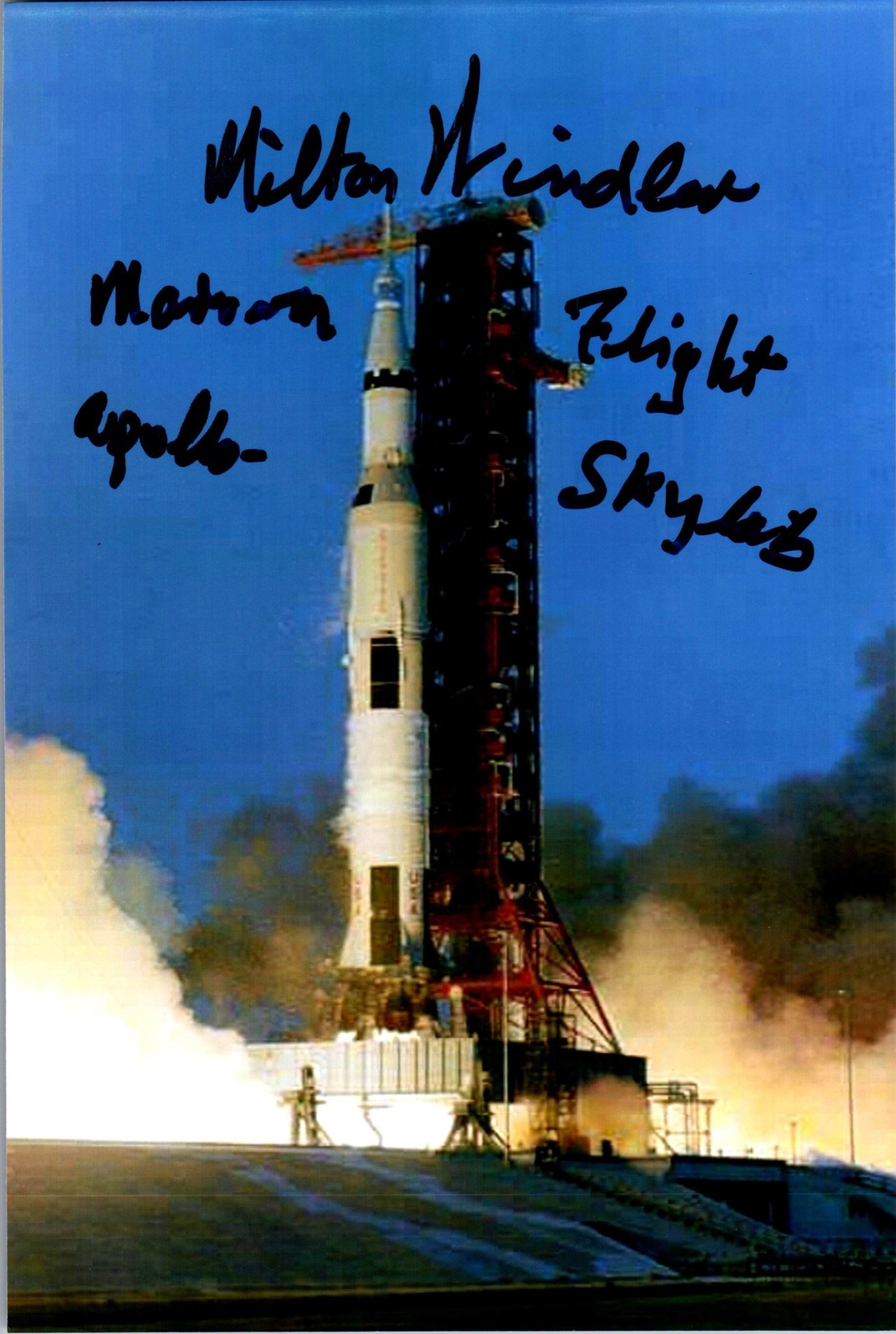 Original Autograph Milton Windler NASA Flight Director Apollo 13 /// Auto 328889