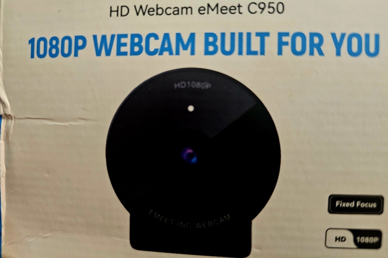 eMeet C950 HD 1080p USB Webcam Built-In Mic Fixed Focus Zoom Teams YouTube NEW