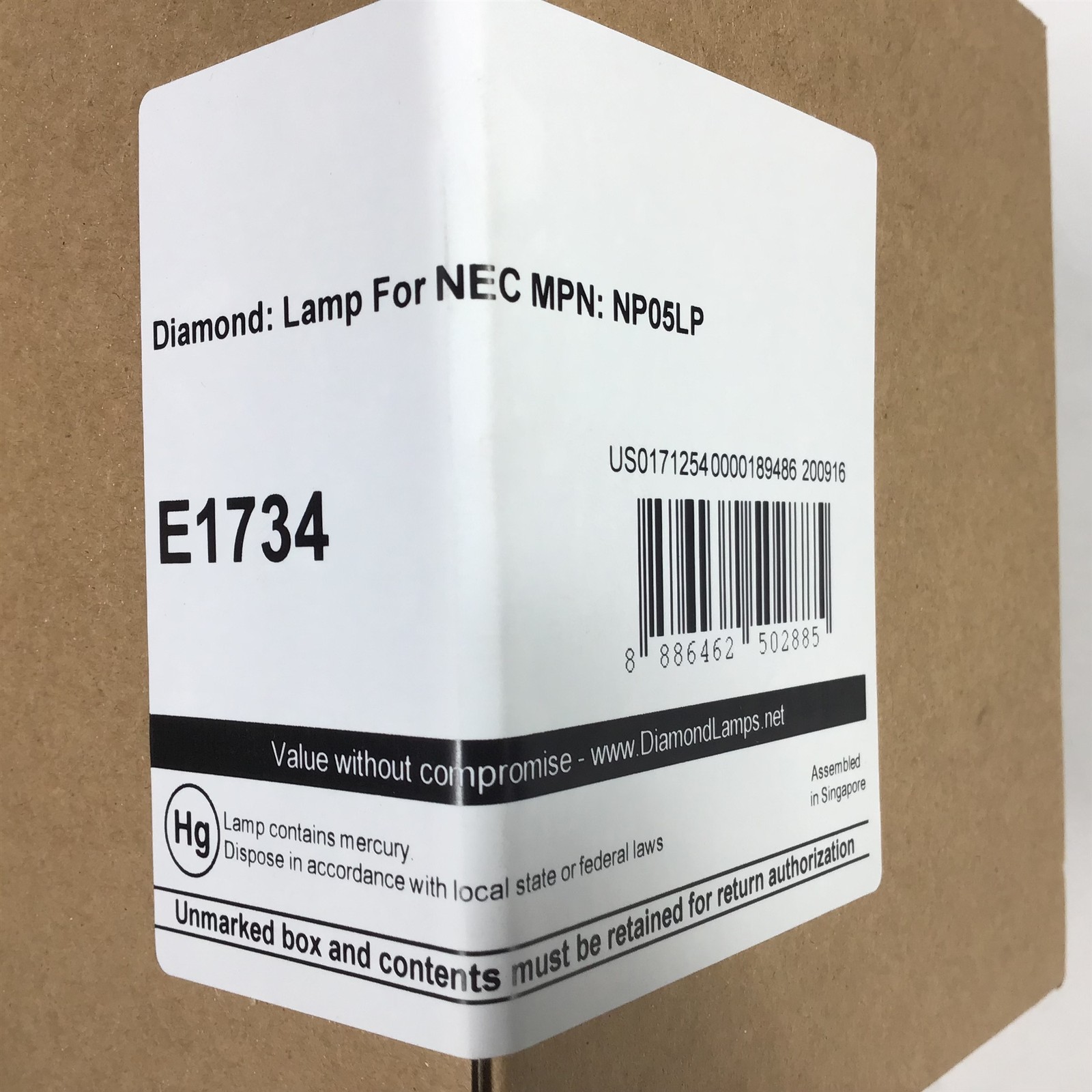 Diamond Lamps NP05LP E1734 Projector Lamp for MEC - New Sealed