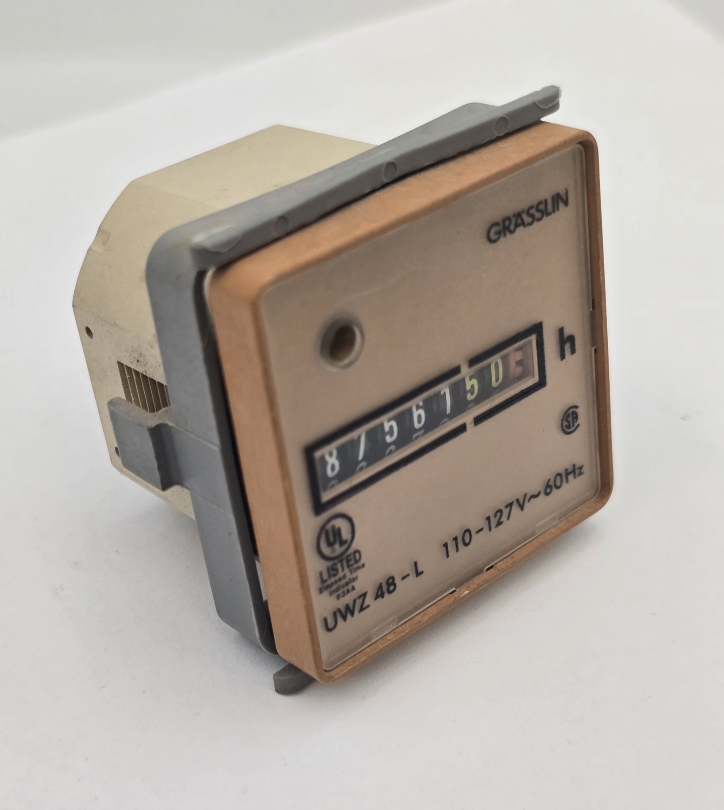 Grasslin UWZ 48-L Hour Meter 7 Digit Analog Two Blade 110-127V AC 60Hz