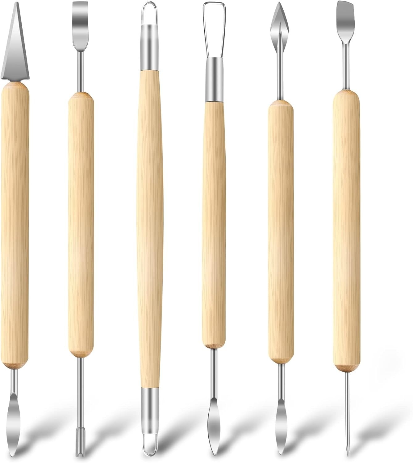 6 Pack Clay Tools Kit, Pottery Tools & Sculpting Tools, Polymer Modeling Clay...
