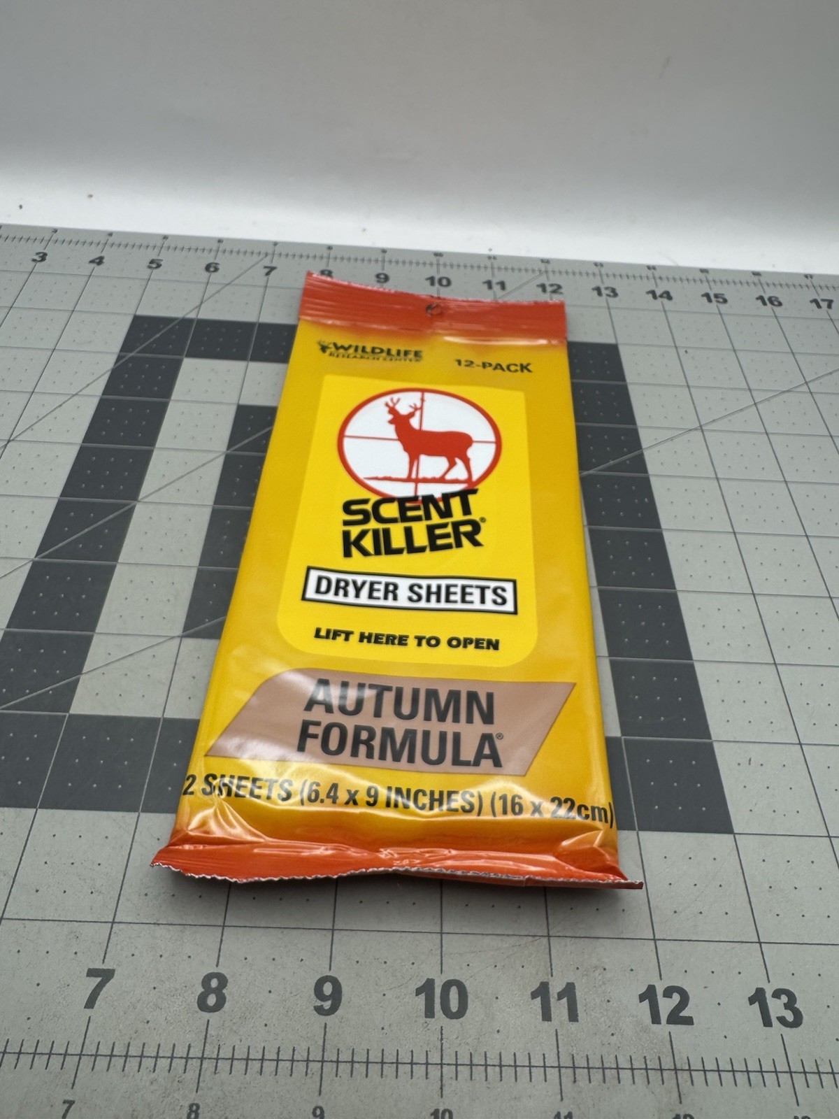 Wildlife Research 580 Scent Killer Autumn Formula Dryer Sheets, 12 Sheets,Yellow