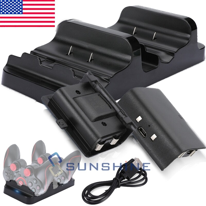 Charging Dock& Rechargeable Battery Pack for Xbox One Xbox Series X|S Controller