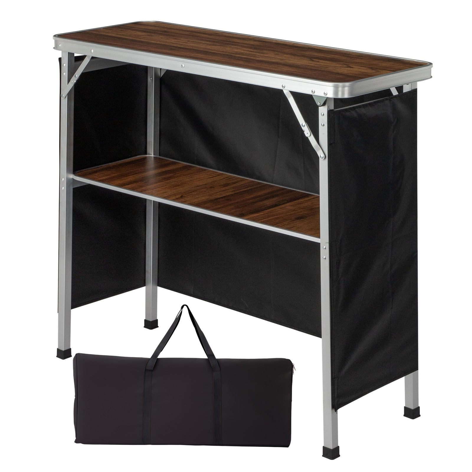 Portable Folding Bar Table, Shelf Tradeshow Podium TableParty Picnic Exhibition