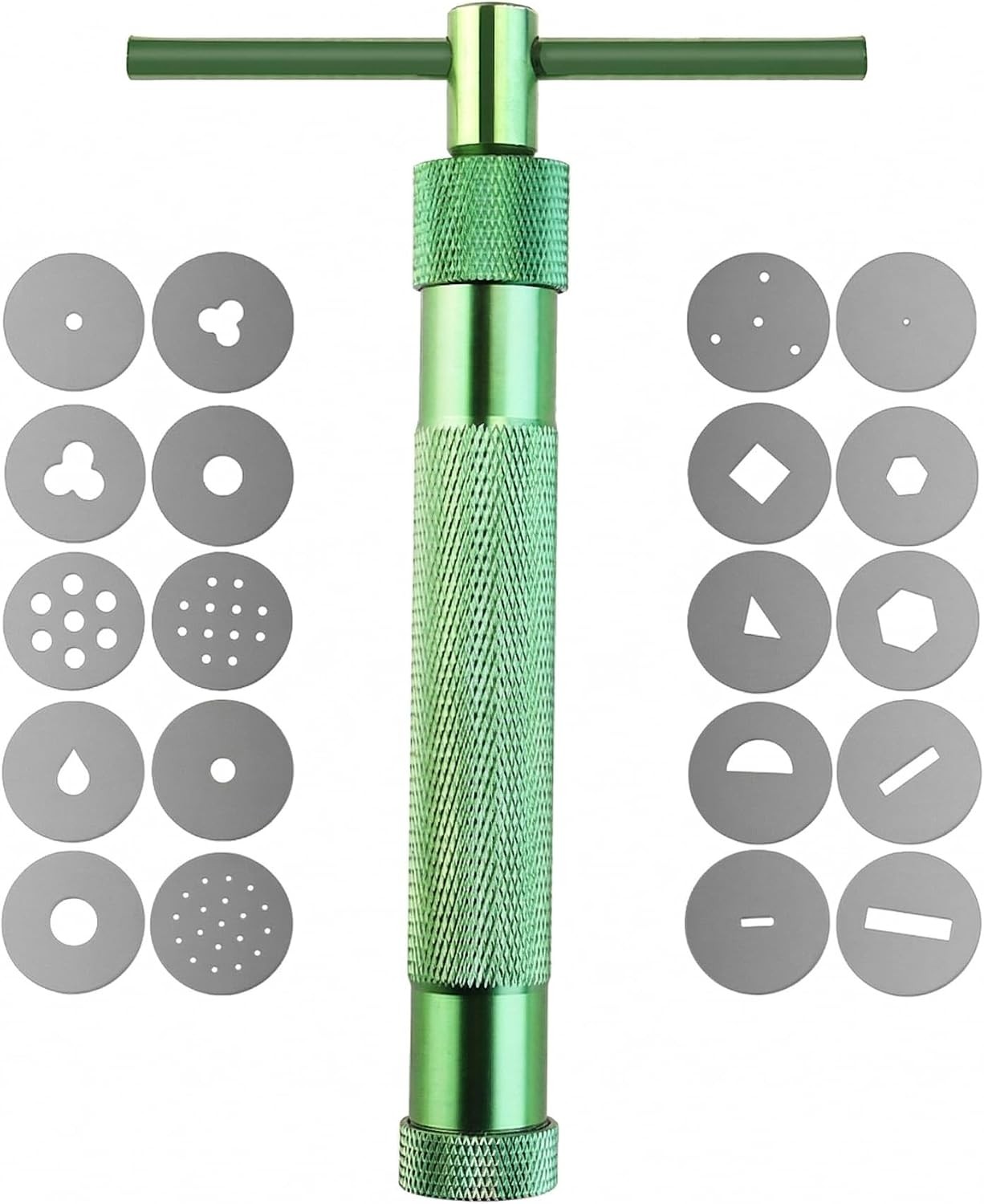 Polymer Clay Extruder Gun Tool with 20 Unique Discs - Durable Aluminium Alloy Sc