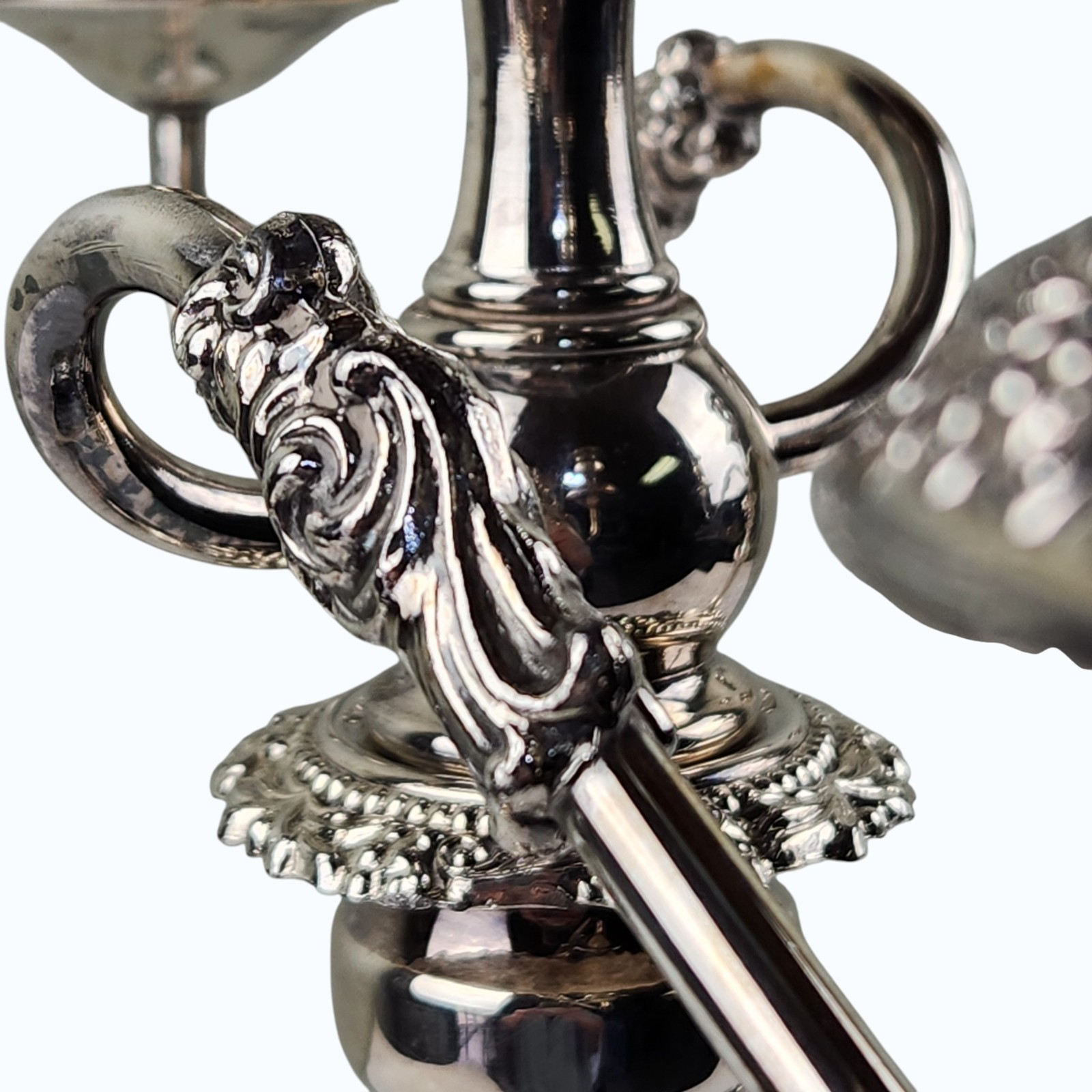 Pr Vtg Silverplate 3‑Light Candelabra Gorham Silver Co Convertible Elegant Decor