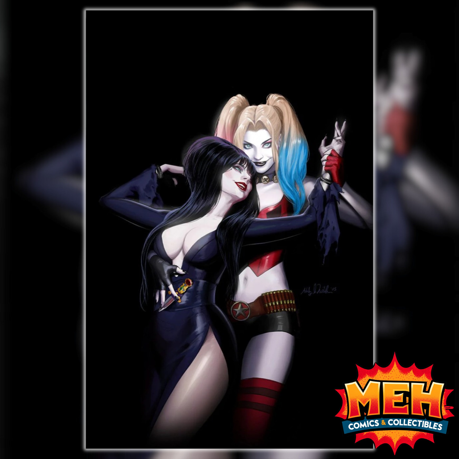 Harley Quinn X Elvira #1 - Ashley Witter - Virgin Variant - Elvira Front