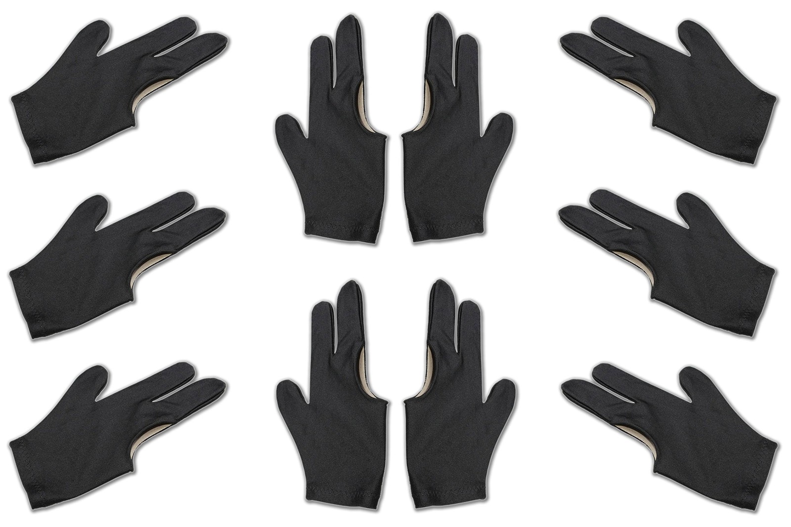 Billiard Depot 10pcs/Set 3 Finger Billiard Gloves Pool Cue Gloves