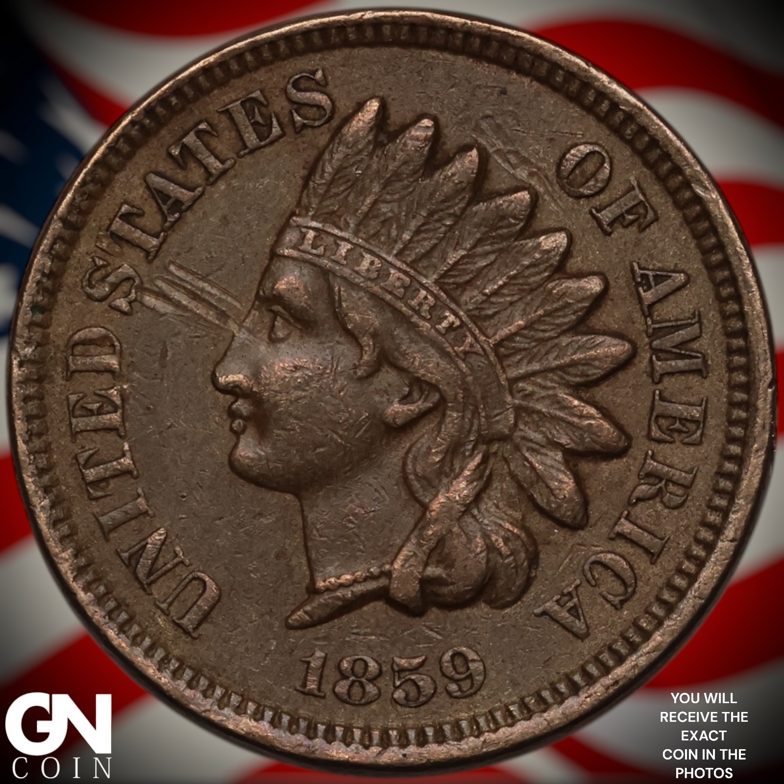 1859 Indian Head Cent Penny Z8281