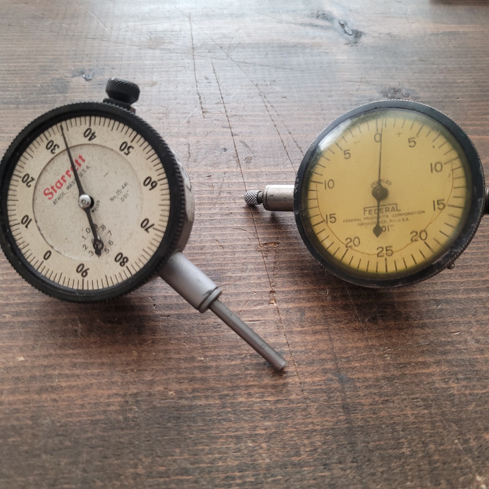 STARRETT 25-441 Dial Indicator .001"  & Federal C70 Machinist Tool FOR PARTS