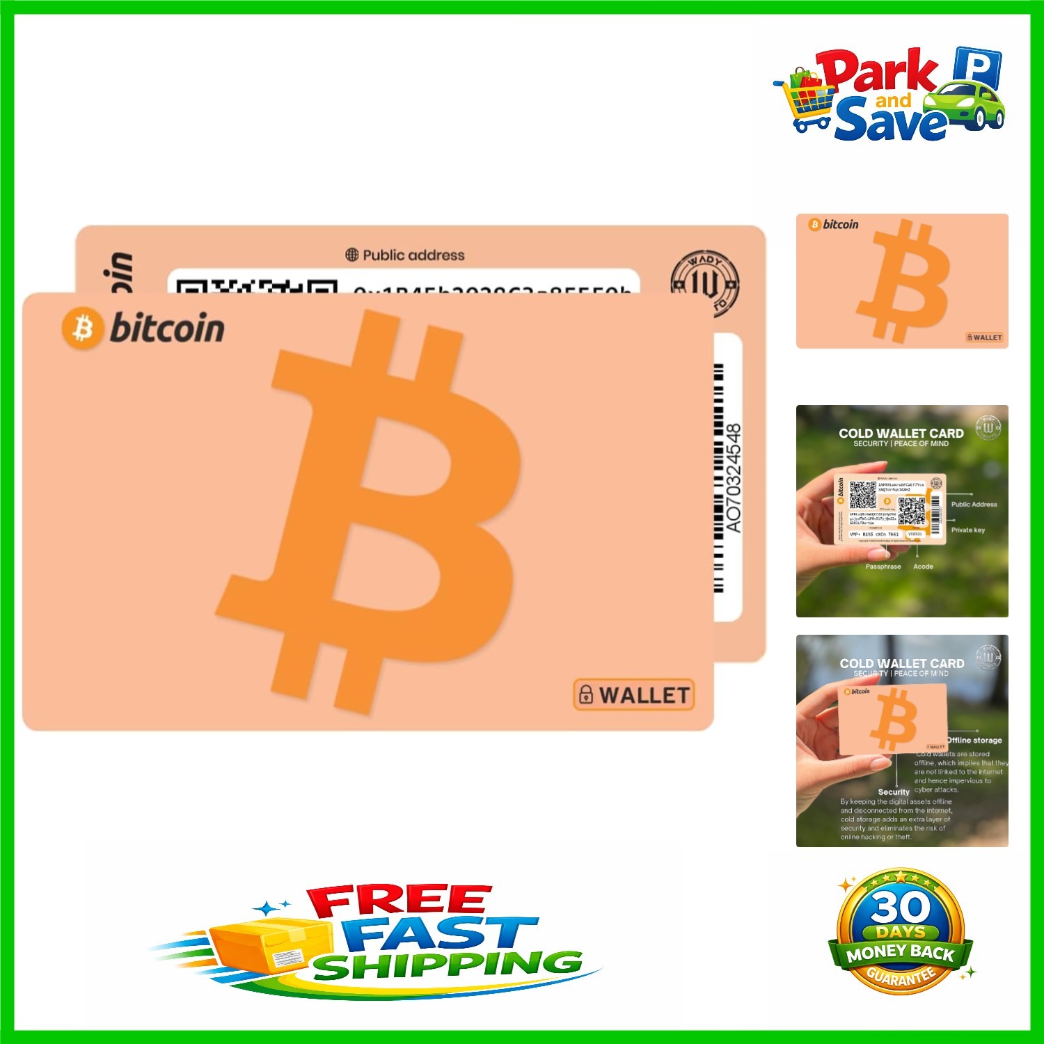1 Count Bitcoin Wallet Card - Enhanced Security with Stylish Minimalist Design