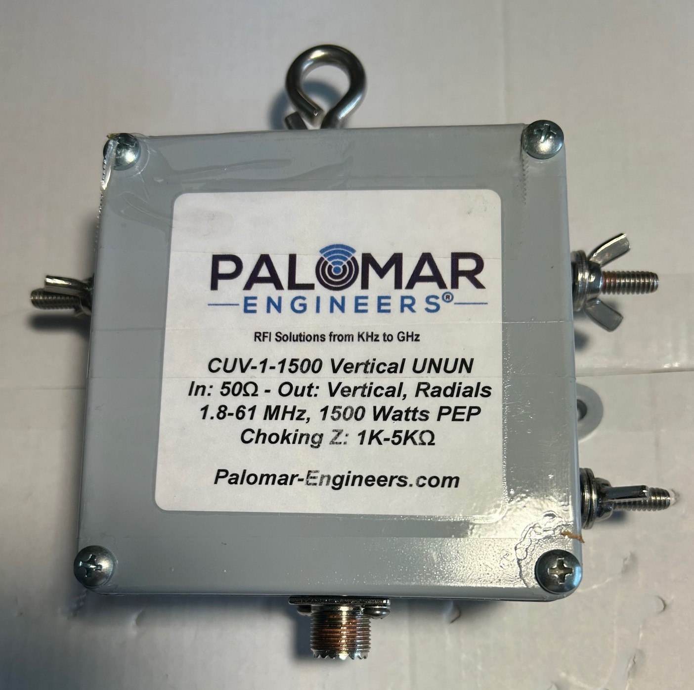 Palomar Cube UNUN and Feed Line Choke, 1,500 Watts for Vertical Antenna.