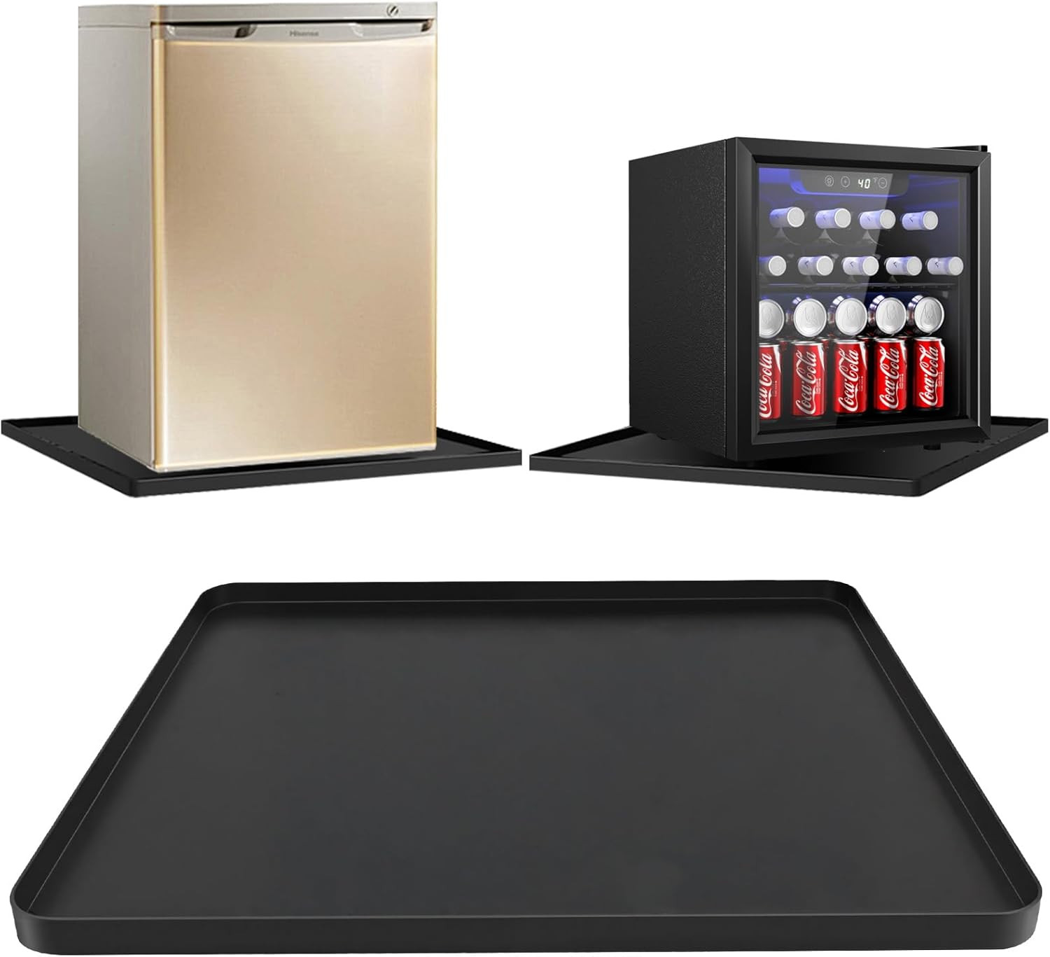 Tapete de Silicon para Mini Refrigerador Alfombra para Piso y Goteras en Negro