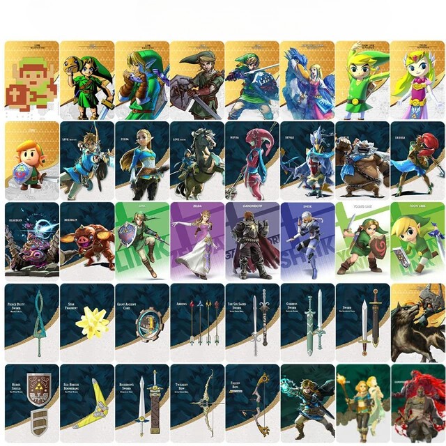 40pcs/set BOTW TOTK Zelda Tears of the Kingdom Large NFC Cards For Switch 1 2