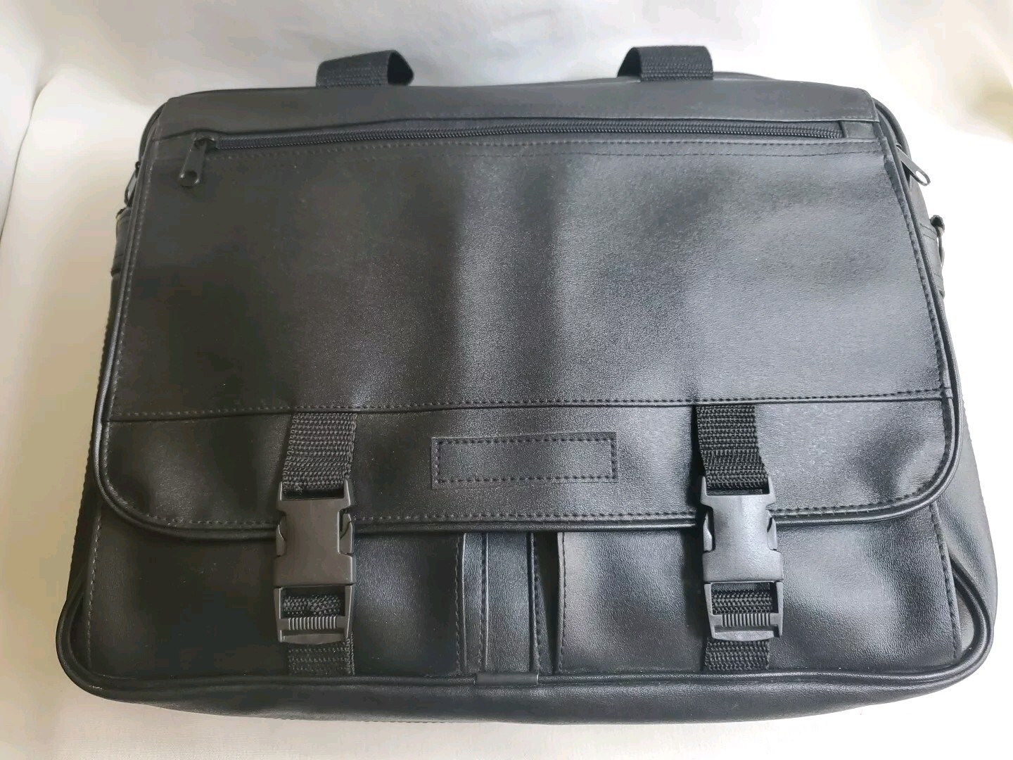 Laptop Briefcase Black Expandable Double Handles No Over Shoulder Strap