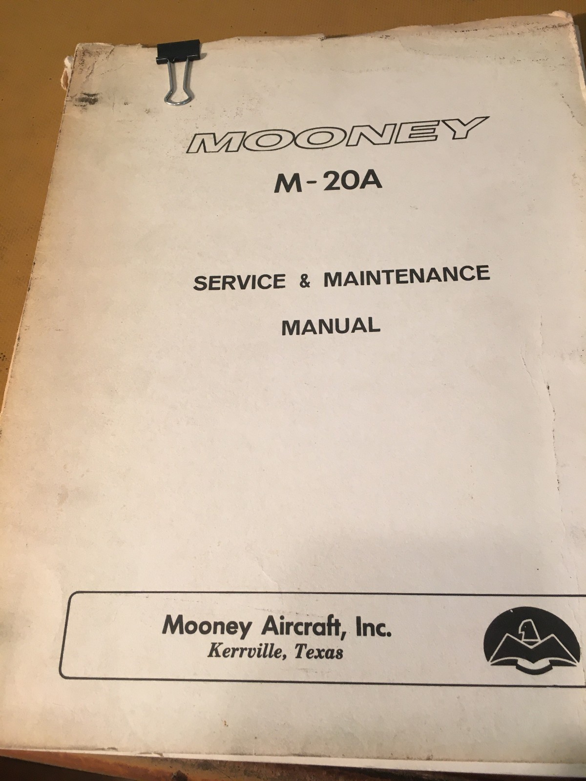 Original Mooney M-20A Service & Maintenance Manual