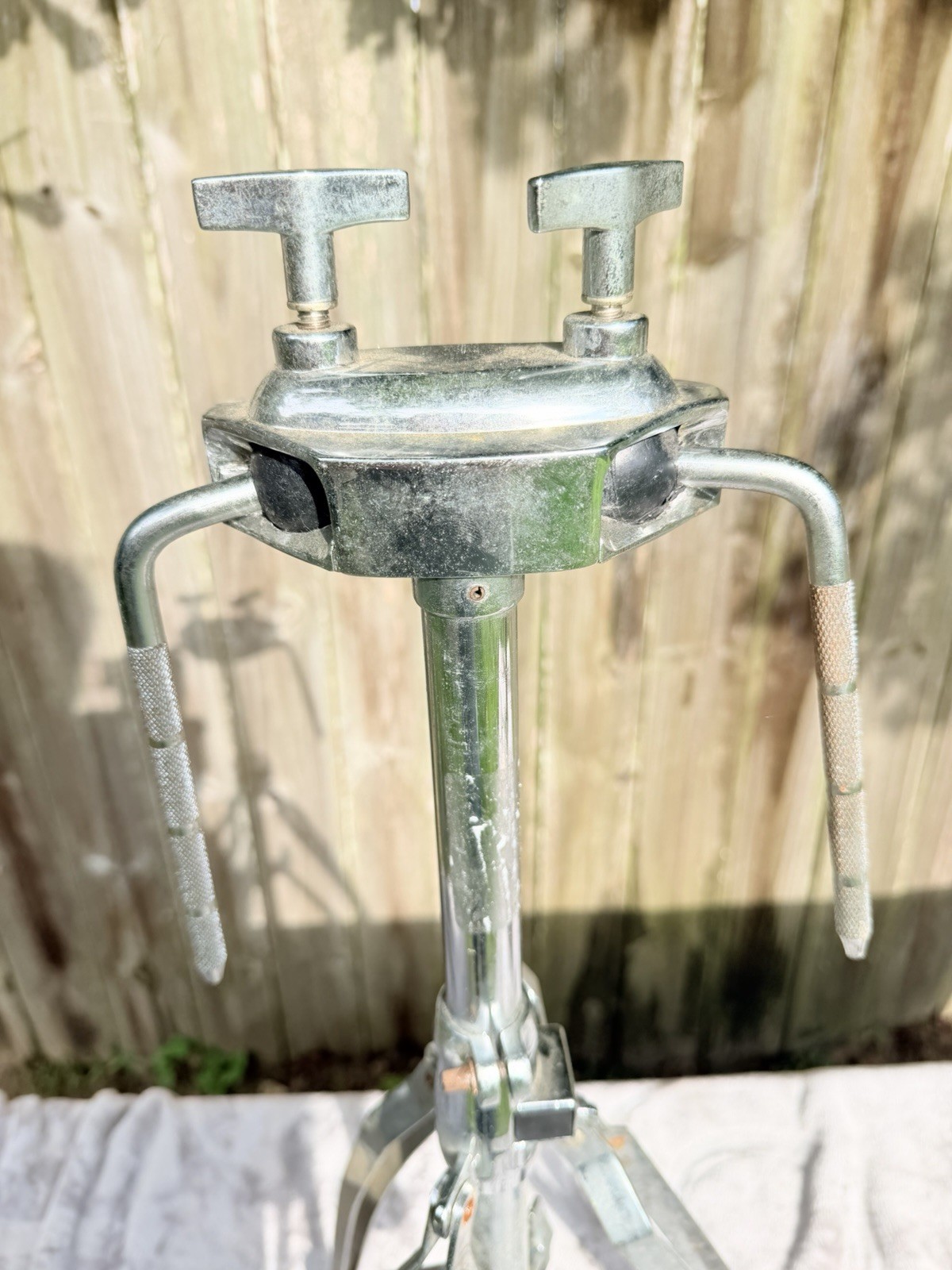 Chrome Double Conga Bongo Tom Tom Stand