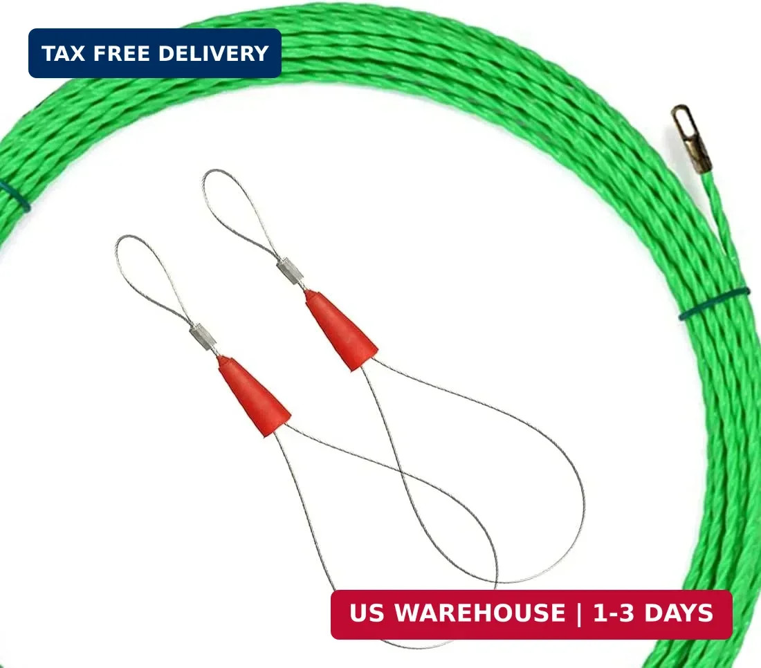 30M Wire Puller Wall Cable Running Fish Tape Push Pull Rod Electrical Fish Tape