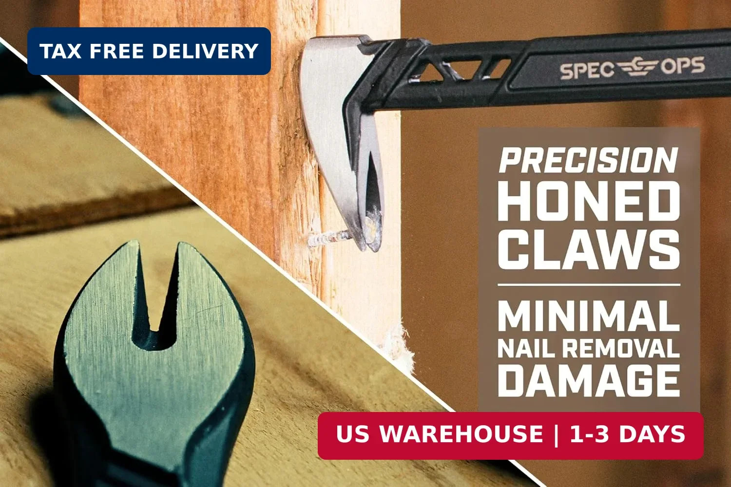 Spec Ops Tools Nail Puller Cats Paw Pry Bar for Prying, Demolition & Nail Pullin