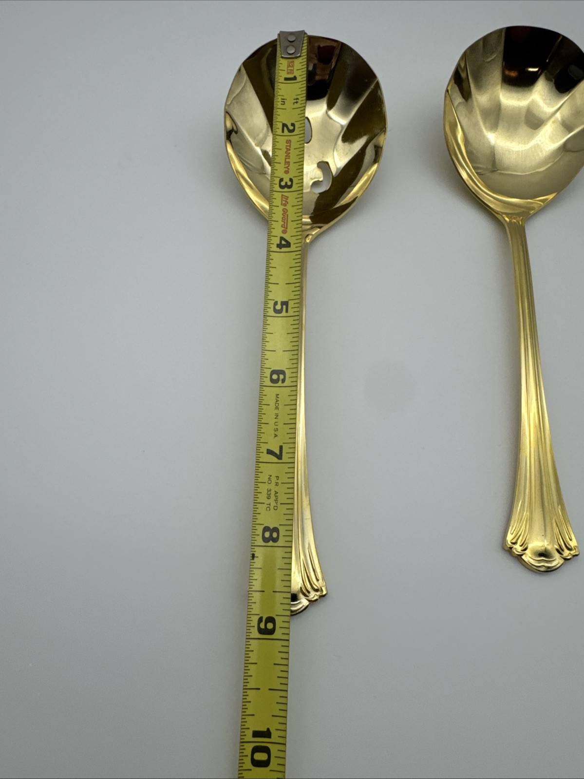 3 Excel St Joan Gold Electroplate Solid & Pierced Casserole Spoon & Fork