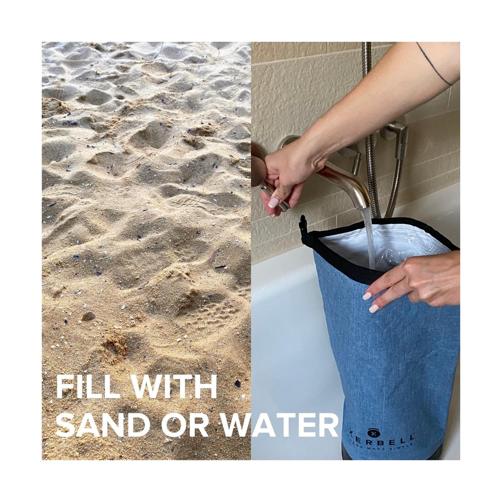 Foldable & adjustable kettlebell 2-14 kg – water- and sandbag kettlebell &