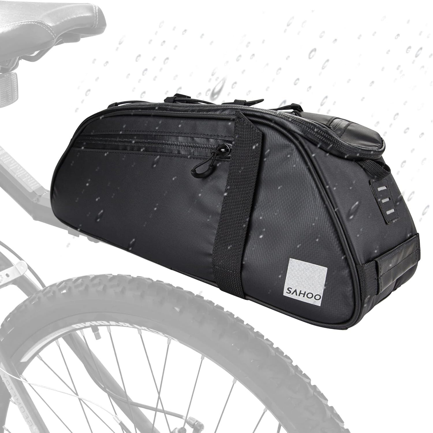 CARTMAN Bike Reflective Rear Rack Bag, Water Resistant Bicycle Saddle Panniers