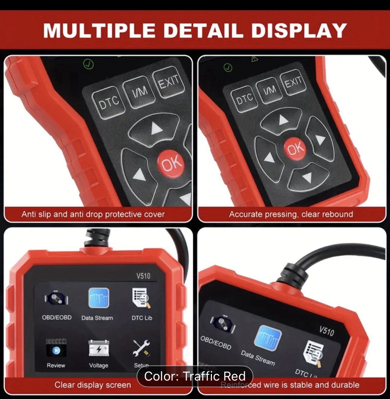 OBD2 Scanner Diagnostic Tool. New 2025! Available In Red. All Makes All Models.