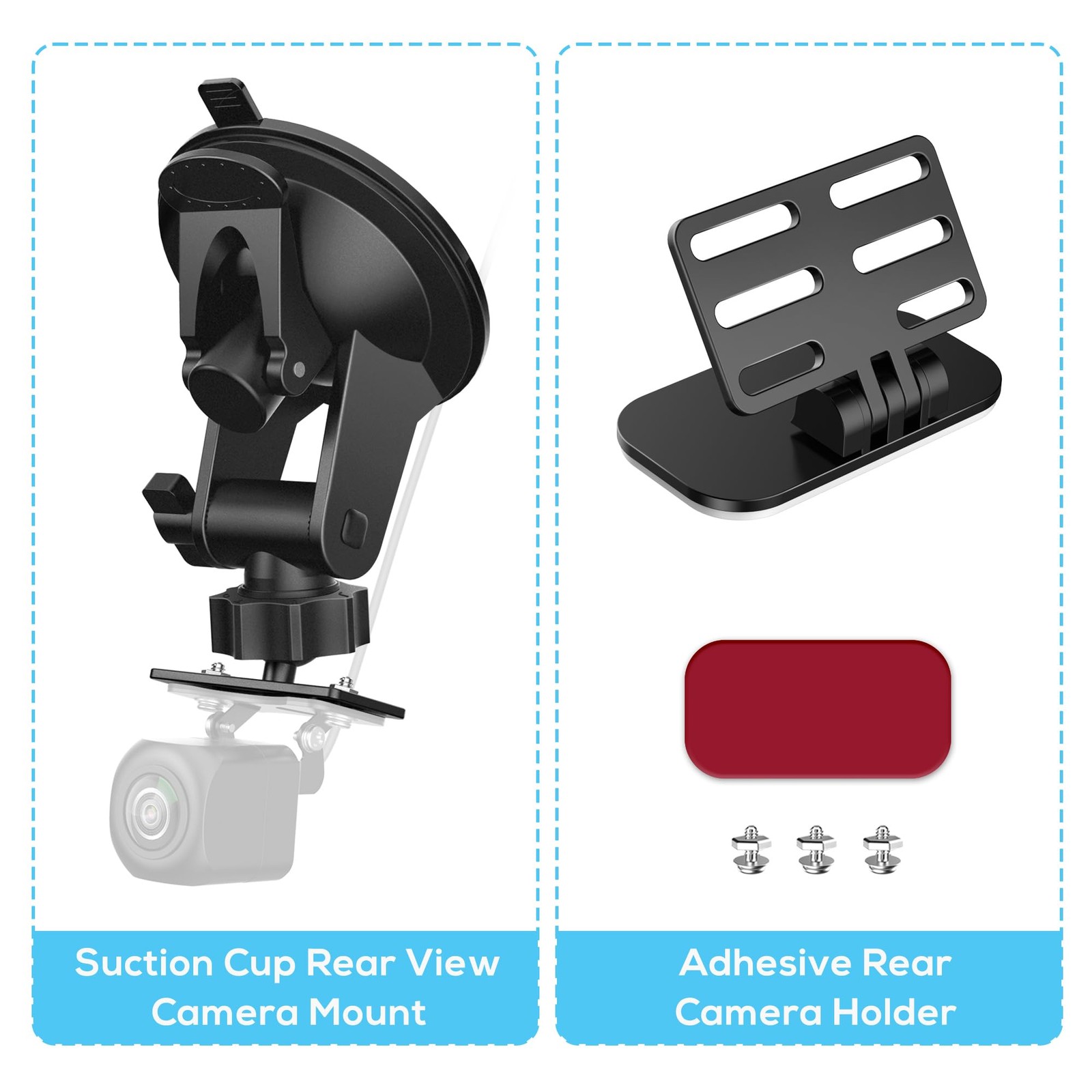 Rear Camera Mount (2 Pcs), Dash Cam for Backup Black