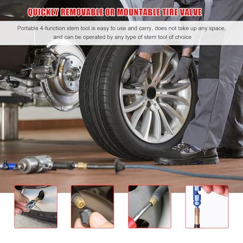 35PCS Valve Stem Puller Installer Tool Kit, Valve Cores & Caps with 4-Way Tool