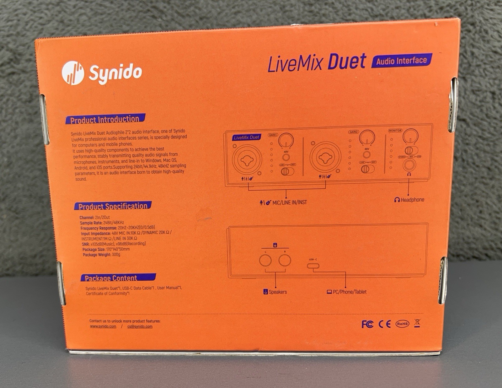 Synido LiveMix Duet Audio Interface Grey