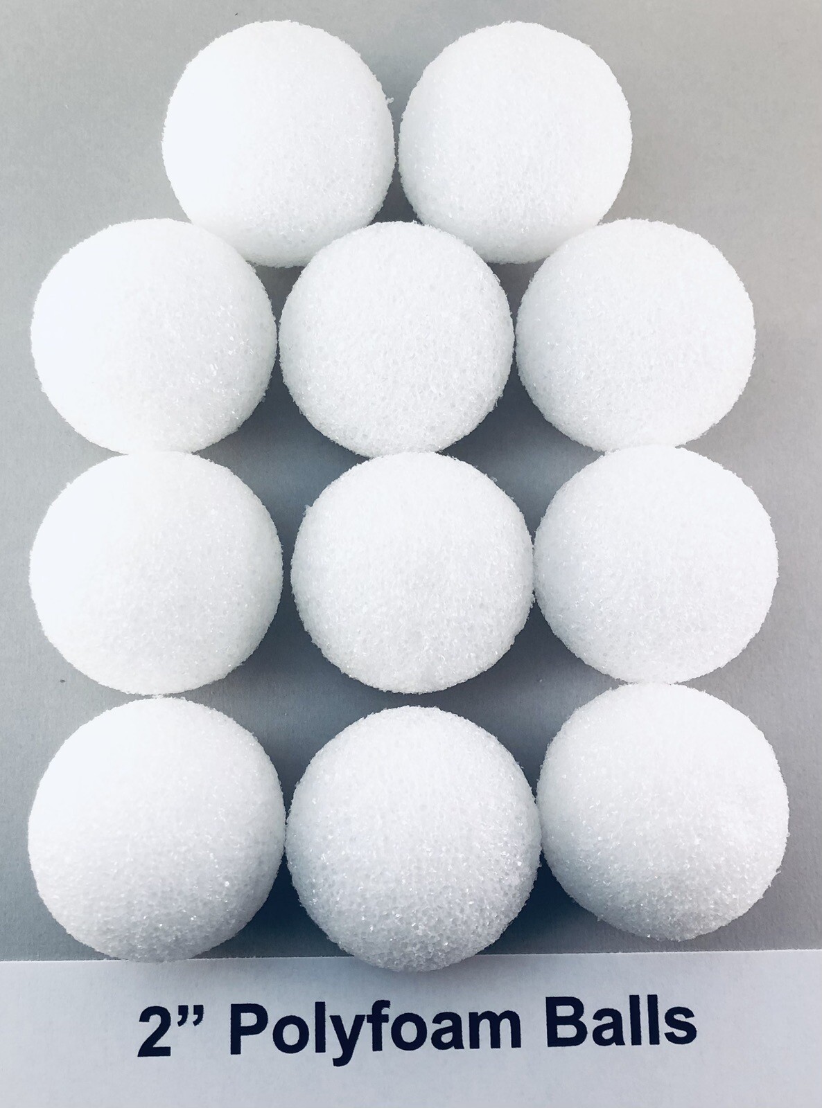 White 2" Polystyrene Foam Round Balls - 11 Count